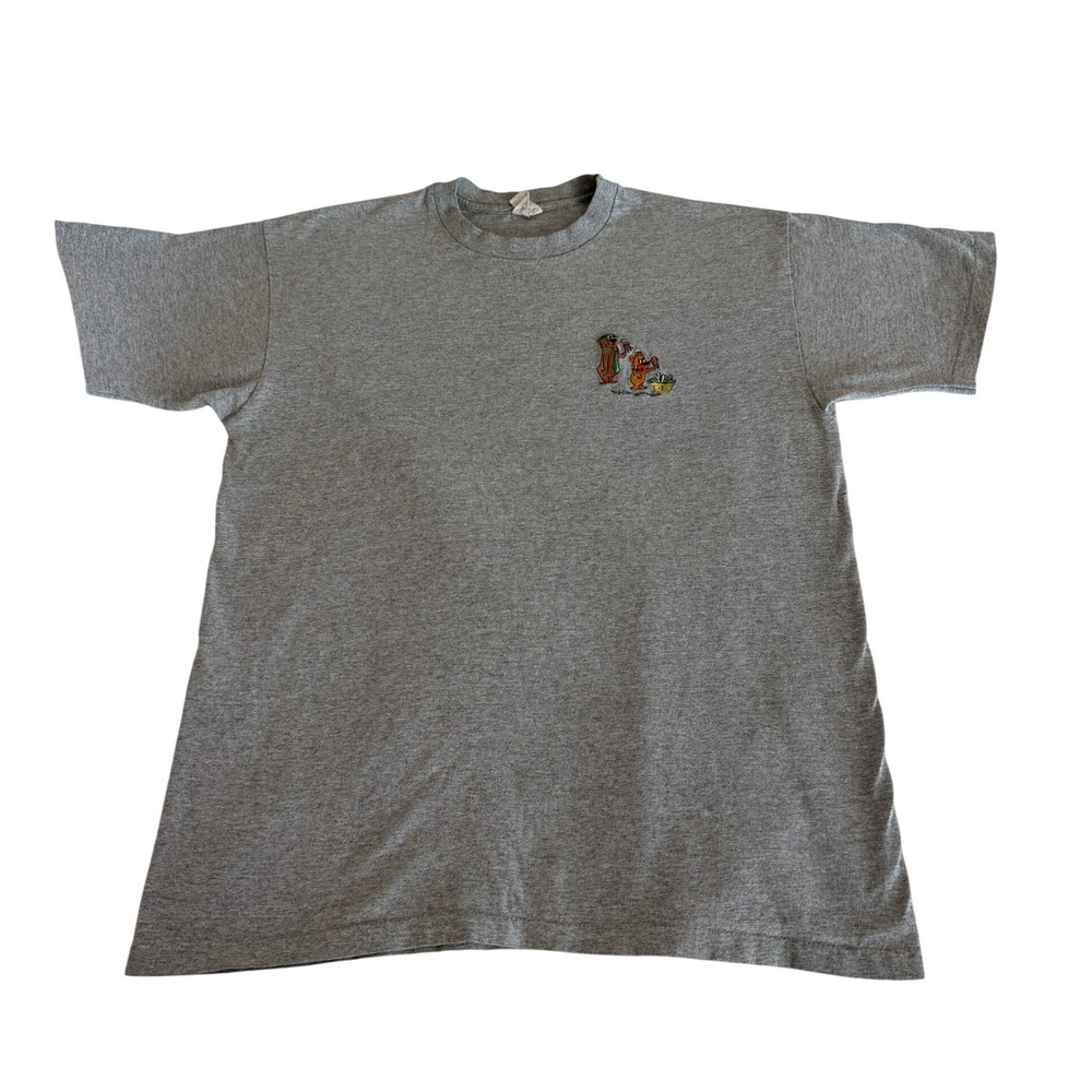 Vintage Cartoon Network Yogi Bear Wacky Racing Embroidered T-Shirt Mens L